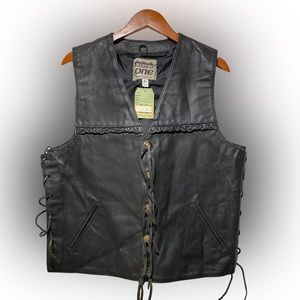 Vintage Leather Biker Vest Highway One Mens Size XL NWT
